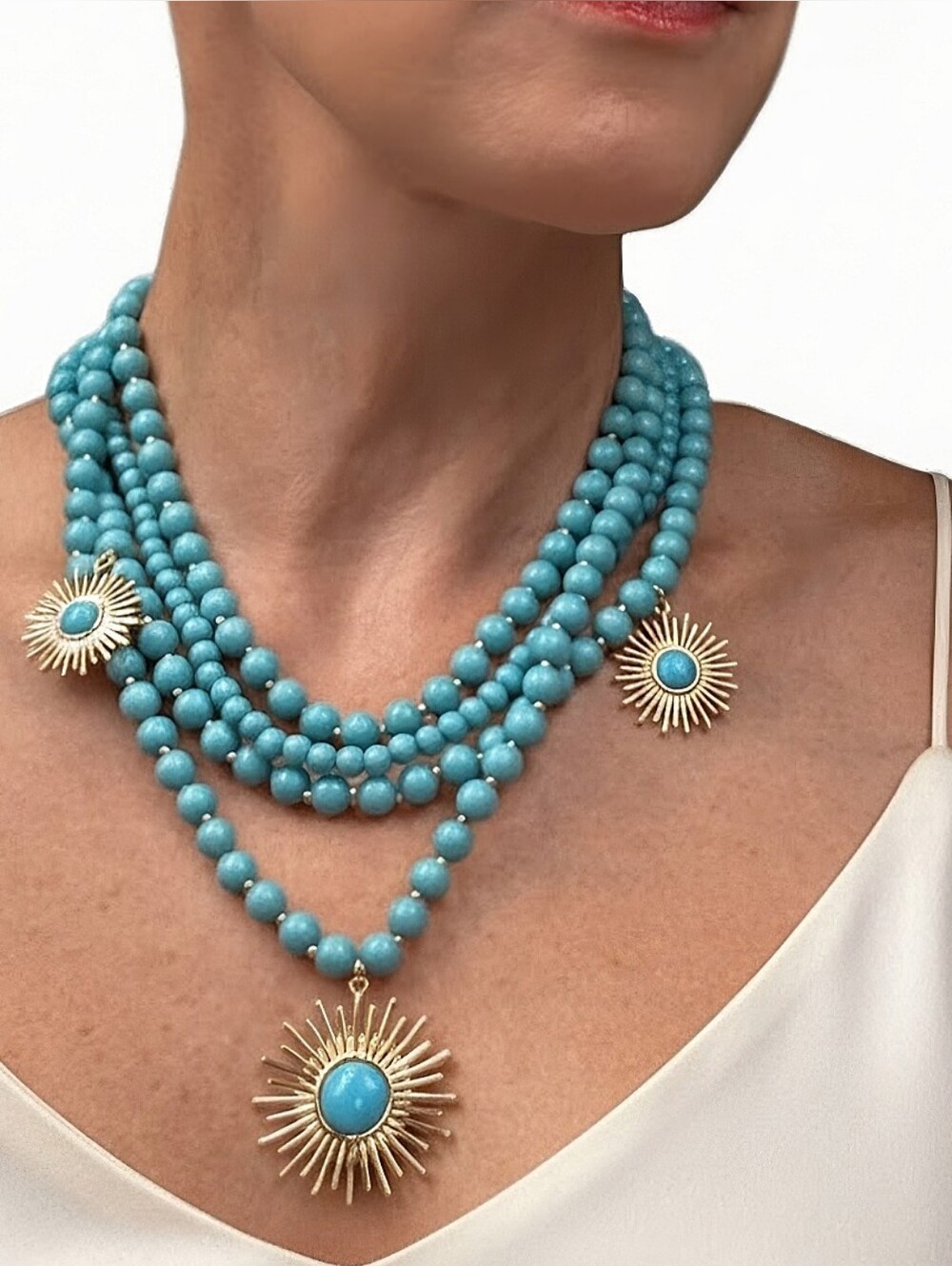 LILLY PULITZER Sunshine Jungle Necklace In Breezy Aqua